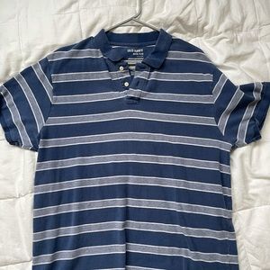 old Navy blue striped button up polo